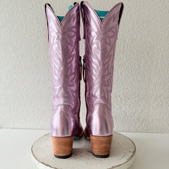 Lane SMOKESHOW Womens Cowboy Boots 7.5 Purple Metallic Western Cowgirl Mid Calf - Picture 3 of 12